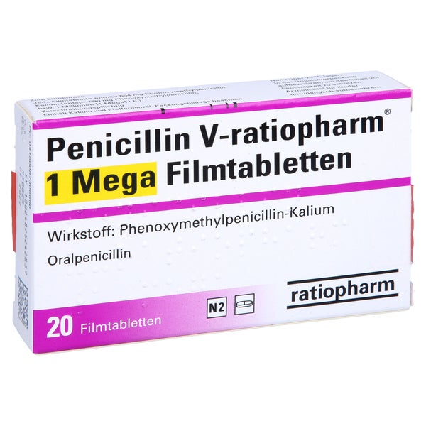 PENICILLIN V-ratiopharm 1 Mega Filmtabletten 20 St