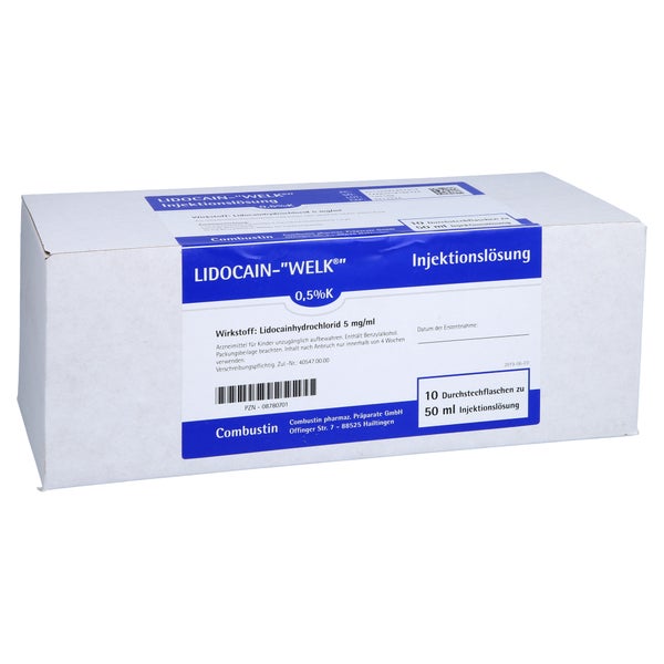 Lidocain Welk 0,5% K Injektionslösung Ds 10X50 ml