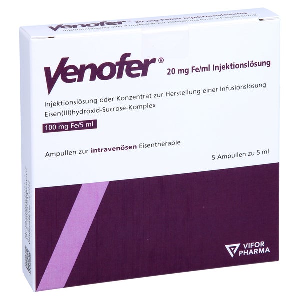 VENOFER 20 mg Fe/ml Injektionslösung Ampullen 5X5 ml