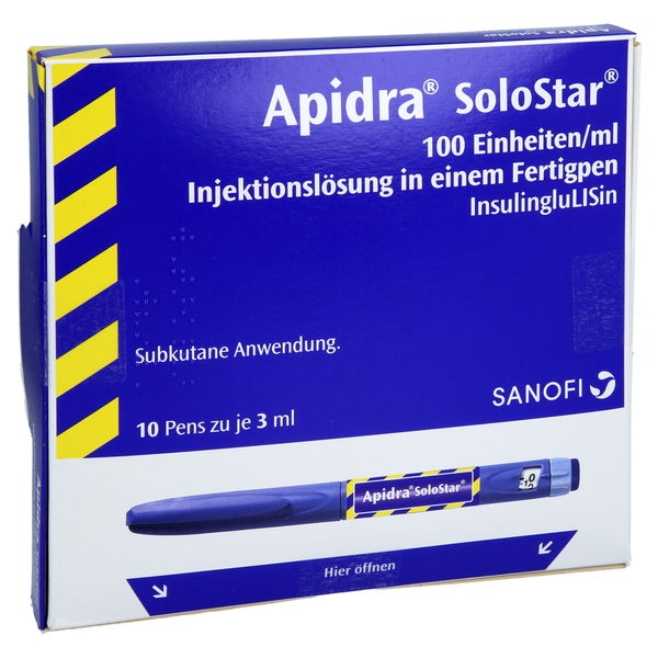 APIDRA 100 E/ml SoloStar Inj.-Lsg.i.e.Fertigpen B 10X3 ml