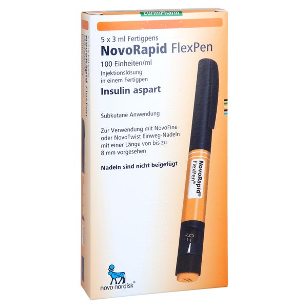 NOVORAPID FlexPen 100 E/ml Inj.-Lsg.i.e.Fertigpen 5X3 ml