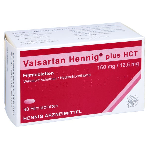 VALSARTAN Hennig plus HCT 160 mg/12,5 mg Filmtabl. 98 St