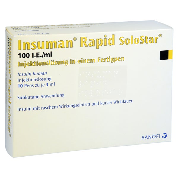 INSUMAN Rapid 100 I.E./ml SoloStar Fertigpen 10X3 ml
