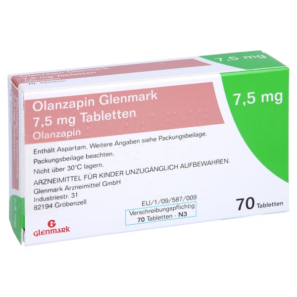 Olanzapin Glenmark 7,5 mg Tabletten 70 St