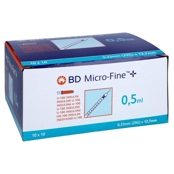 BD Micro-fine+ Insulinspr.0,5 ml U100 12 100X0,5 ml