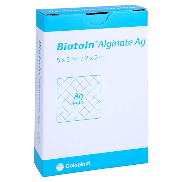 Biatain Alginate Ag Kompressen 5x5 cm mi 10 St