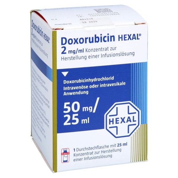 DOXORUBICIN HEXAL 2 mg/ml 50 mg Inf.-Lsg.-Konz. 1 St