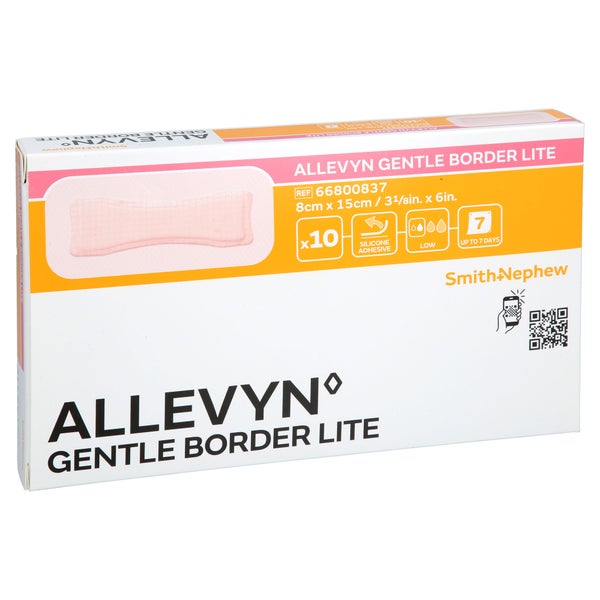Allevyn Gentle Border Lite 8x15 cm Schau 10 St