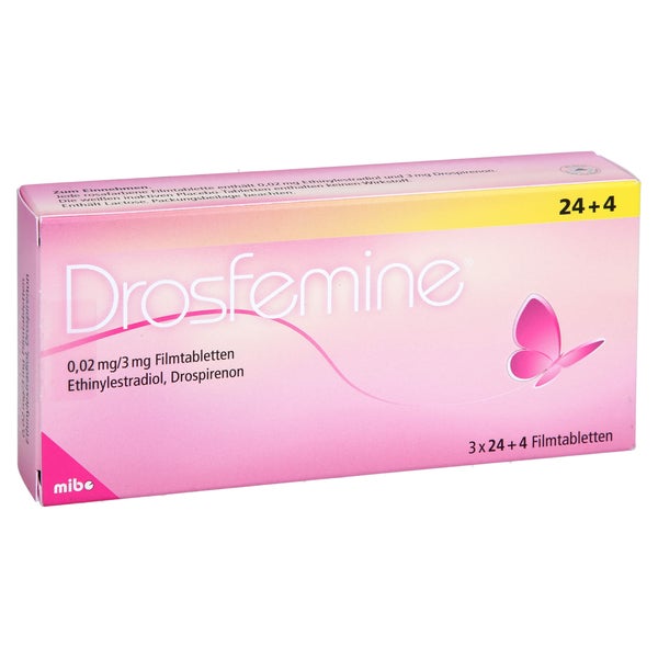 DROSFEMINE 0,02 mg/3 mg Filmtabletten 3x24+4 3X28 St