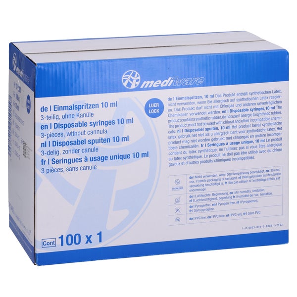 Mediware Einmalspritze 10 ml Luer Lock s 100 St 100 St