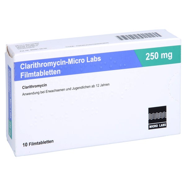 CLARITHROMYCIN Micro Labs 250 mg Filmtabletten 10 St