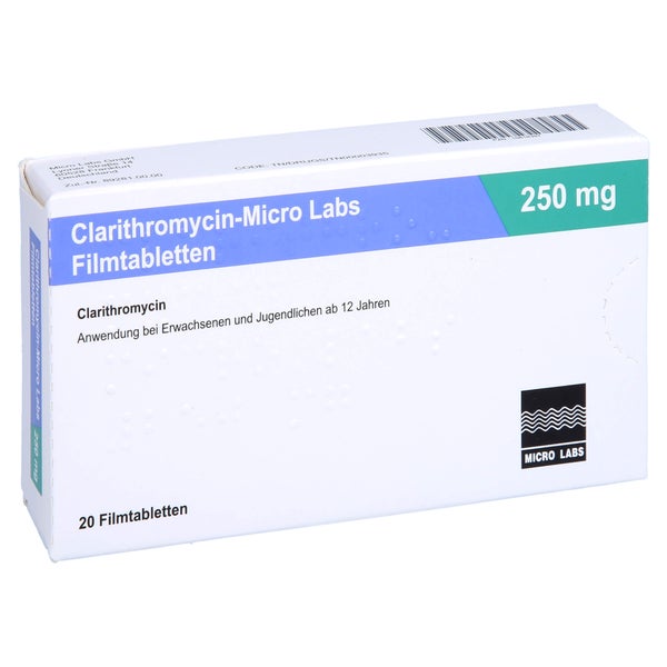 CLARITHROMYCIN Micro Labs 250 mg Filmtabletten 20 St