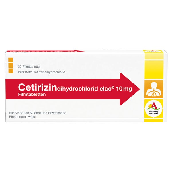 Cetirizindihydrochlorid elac 10 mg Filmt 20 St