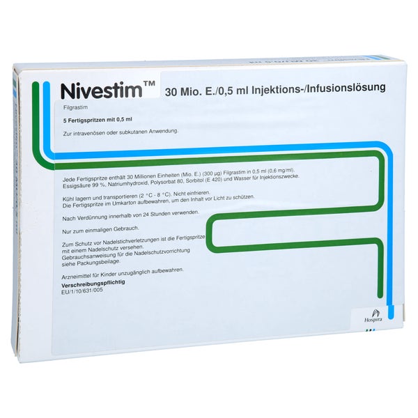 NIVESTIM 30 Mio.E/0,5ml Inj./Inf.Lsg.i.e.Fertigsp. 5 St
