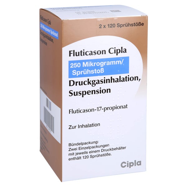 FLUTICASON Cipla 250 Mikrogramm/Sprühstoß 120 Hub 2 St