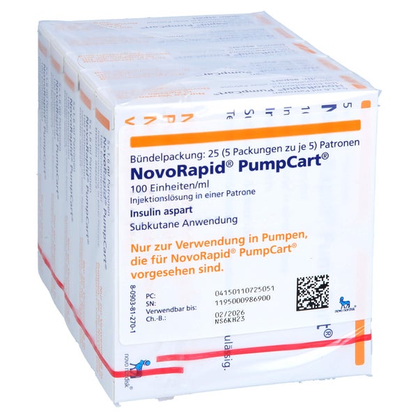 NOVORAPID PumpCart 100 E/ml 5X5X1,6 ml
