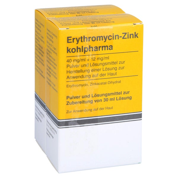 ERYTHROMYCIN-Zink kohlpharma Lösung z.Anw.a.d.Haut 2X30 ml