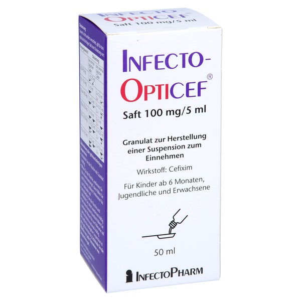 INFECTOOPTICEF Saft 100 mg/5 ml Gran.z.Sus.-Herst. 50 ml