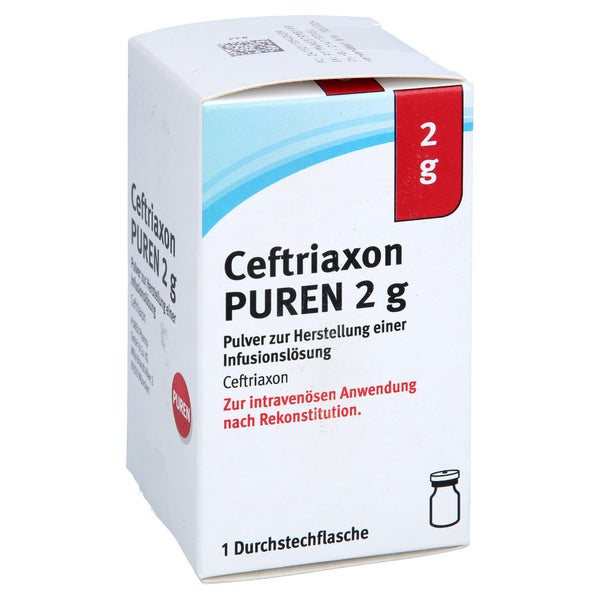 CEFTRIAXON PUREN 2 g Pulver z.Herstell.e.Inf.-Lsg. 1 St