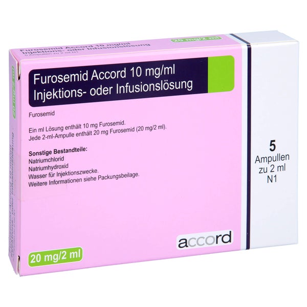 FUROSEMID Accord 10 mg/ml Inj.-/Inf.-Lsg.Amp. 5X2 ml
