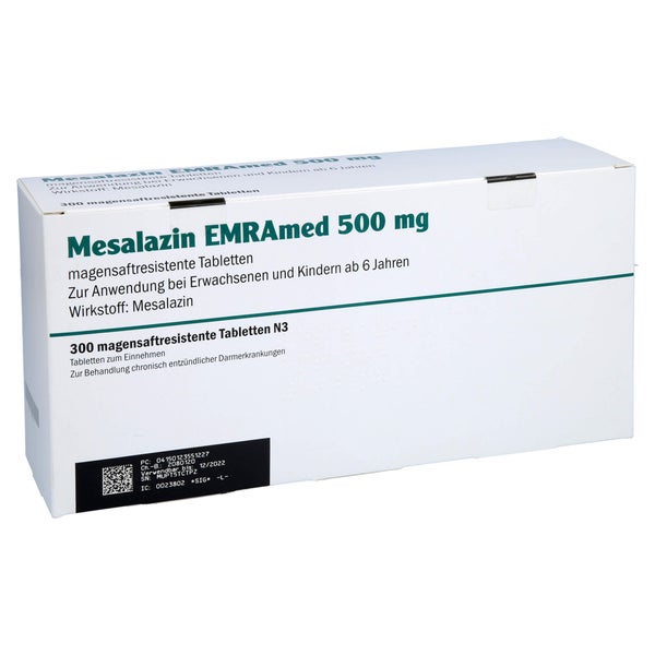 MESALAZIN EMRAmed 500 mg magensaftres.Tabletten 300 St
