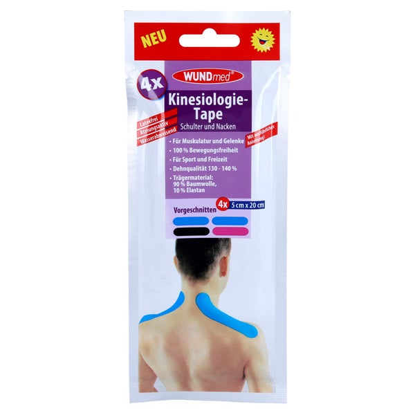 Kinesiologie Tape 5x20 cm Schulter+Nacke 4 St