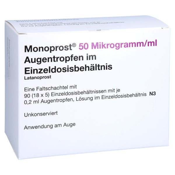 MONOPROST 50 Mikrogramm/ml Augentr.in Einzeldosen 90X0,2 ml