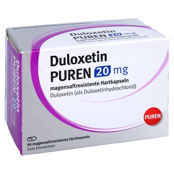 DULOXETIN PUREN 20 mg magensaftresist.Hartkapseln 56 St
