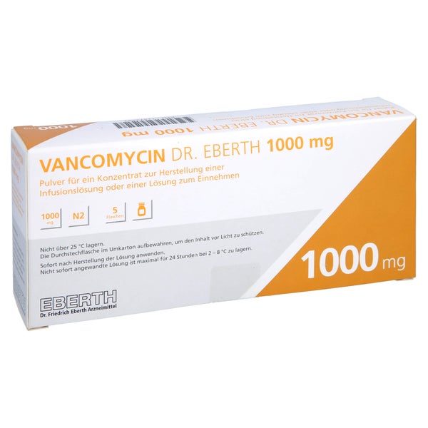 VANCOMYCIN Dr.Eberth 1000mg P.z.H.e.Inf./L.z.Einn. 5 St