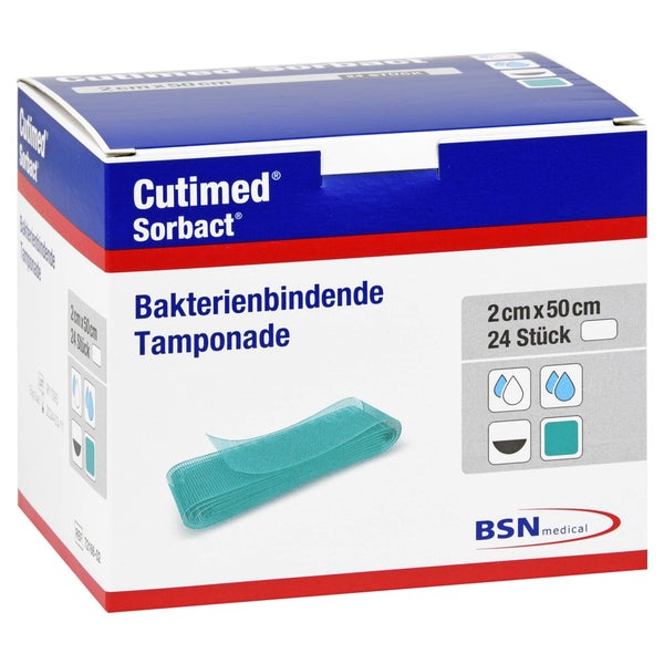 Cutimed Sorbact Tamponaden 2x50 cm 24 St