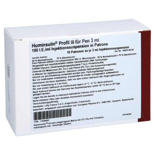 HUMINSULIN Profil III Patrone 10X3 ml 10X3 ml