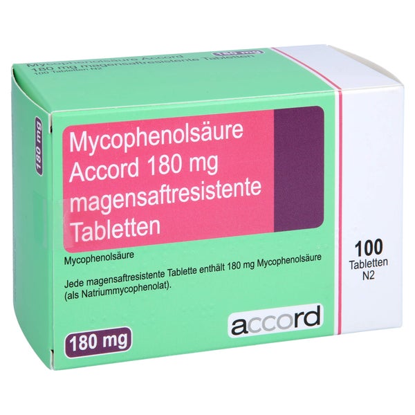 MYCOPHENOLSÄURE Accord 180 mg magensaftr.Tabletten 100 St