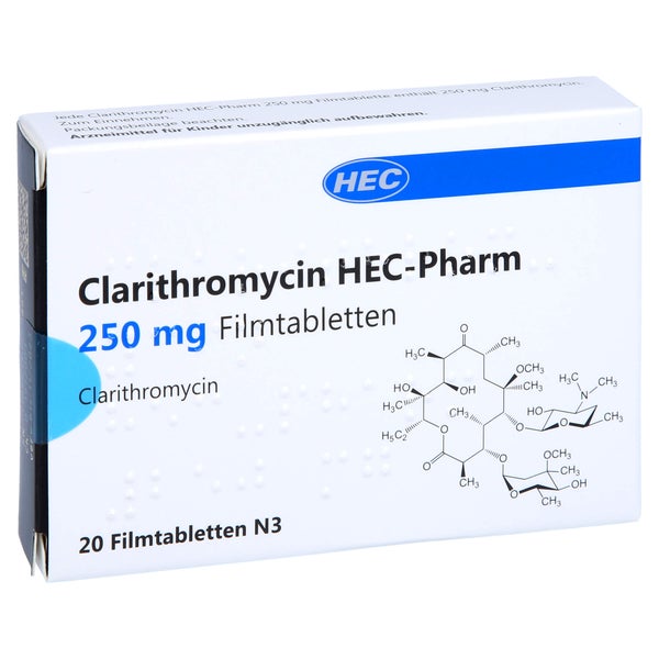 CLARITHROMYCIN HEC-Pharm 250 mg Filmtabletten 20 St