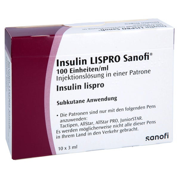 INSULIN LISPRO Sanofi 100 E/ml Patrone 10X3 ml 10X3 ml