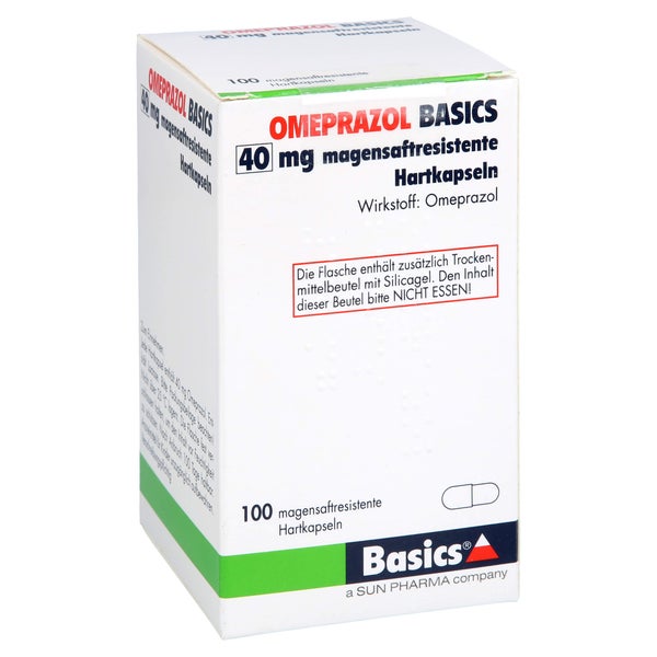 OMEPRAZOL BASICS 40 mg magensaftresist.Hartkapseln 100 St