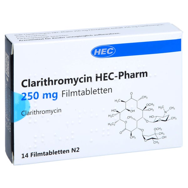 CLARITHROMYCIN HEC-Pharm 250 mg Filmtabletten 14 St
