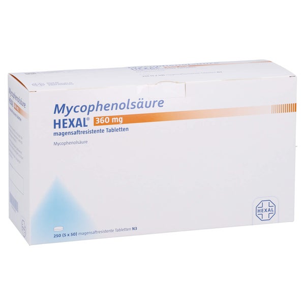 MYCOPHENOLSÄURE HEXAL 360 mg magensaftr.Tabletten 250 St