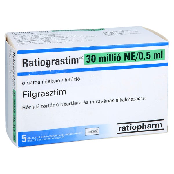 RATIOGRASTIM 30 Mio.I.E./0,5 ml Inj./Inf.L.i.FS SV 5 St