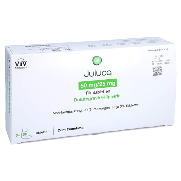Juluca 50 Mg/25 mg Filmtabletten 3X30 St