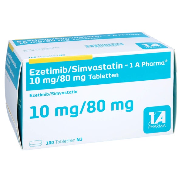 EZETIMIB/Simvastatin-1A Pharma 10 mg/80 mg Tabl. 100 St