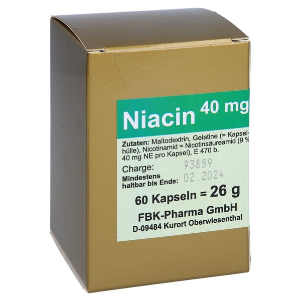 Niacin 40 mg pro Kapsel 60 St