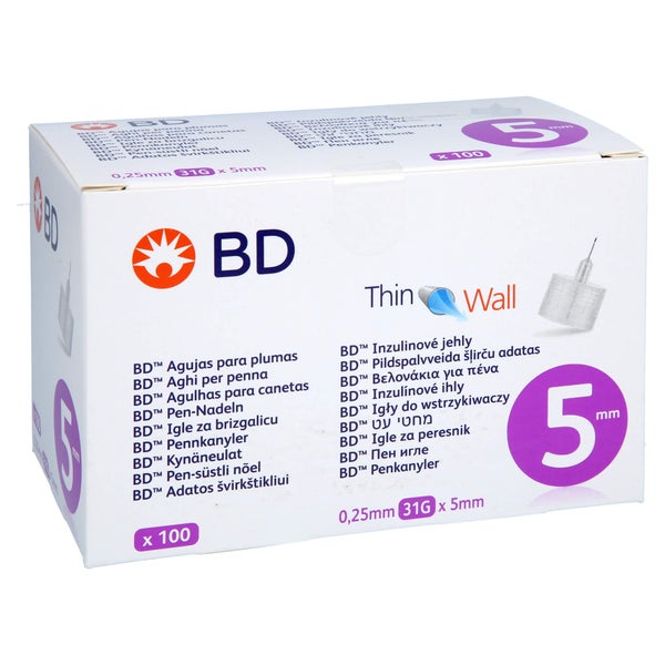 BD THIN Wall Pen-Nadeln 0,25 31 Gx5 mm 100 St