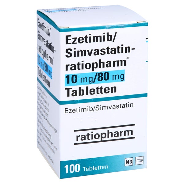 EZETIMIB/Simvastatin-ratiopharm 10 mg/80 mg Tabl. 100 St