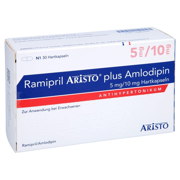 RAMIPRIL Aristo plus Amlodipin 5 mg/10 mg Hartkps 30 St