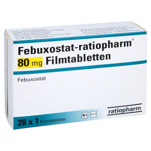 FEBUXOSTAT-ratiopharm 80 mg Filmtabletten 28 St