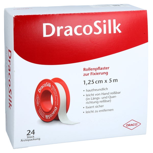 Dracosilk Rollenpflaster 1,25 cmx5 m o.S 24 St