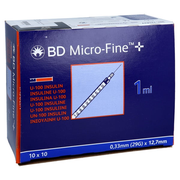 BD Micro-fine+ Insulinspr.1 ml U100 0,33 100 St