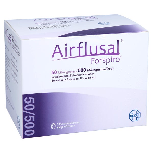 AIRFLUSAL Forspiro 50/500 µg/Dosis 60 Hub 3 St