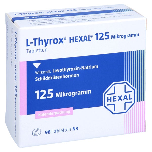 L-THYROX HEXAL 125 Mikrogramm Tabl.i.Kalenderpack. 98 St