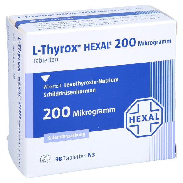 L-THYROX HEXAL 200 Mikrogramm Tabl.i.Kalenderpack. 98 St